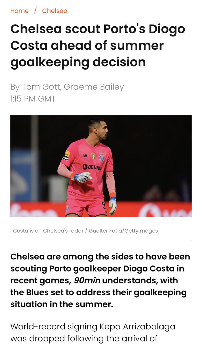 Þetta er nú hálf-vandræðalegt hjá mínum mönnum. Ég keypti Diogo Costa til Chelsea í Football Manager fyrir 3 dögum til Chelsea, svo kemur þessi frétt. Mínir menn komnir í real world FM.