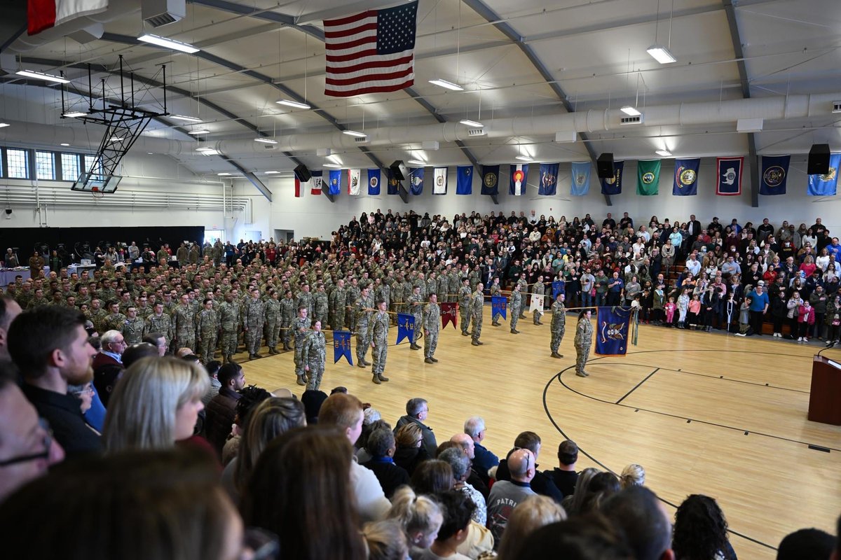 TheNationsFirst's tweet image. Massachusetts Army National Guard Soldiers of the 3rd BN, 126th Aviation Regiment, stand in formation during their deployment ceremony at Joint Base Cape Cod, Mass., Feb. 5. They are deploying in support of Operation Inherent Resolve. (Photos by Master Sgt. Jerry Saslav)