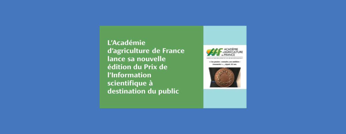 🏅L’ <a href="/AcademieAgri/">Académie Agriculture</a> lance sa nouvelle édition du Prix de l’Information #scientifique à destination du #public, afin d’encourager les journalistes à prendre en compte les enjeux du développement de demain.

agridees.com/articles/nouve…