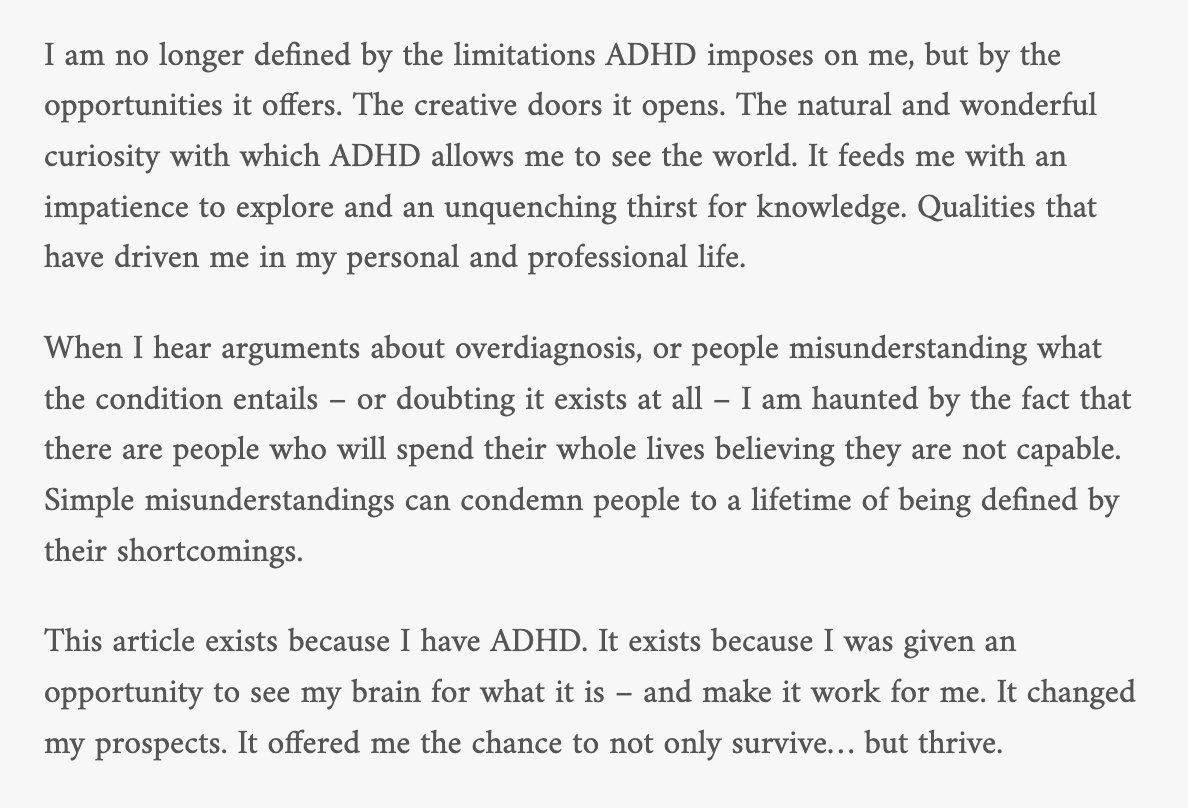 ADHD is being debated in Parliament today... and we've seen a small spike in ignorant and ill-informed articles about it being a 'trend' and doubting it's existence. Again. It's exhausting.

My ADHD diagnosis saved me. I wrote about it here👇🏻

darrylmorris.co.uk/2018/10/31/how… #ADHD