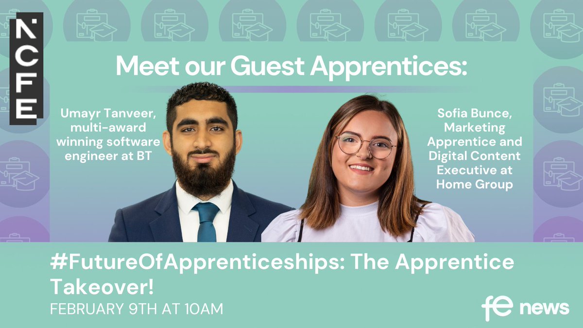 🚨Apprentice takeover alert!🚨

Join us on Thursday at 10am for our special #FutureOfApprenticeships live show with @FENews – where our very own apprentice, John Joe Tams, will put questions to guests @UmayrTanveer and Sofia! 🗓️ Set a reminder: bit.ly/3Y3cSqP
