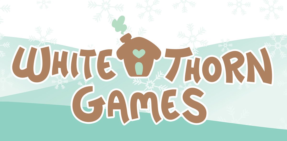 Whitethorn Games Logo.
The words White & Thorn are separated by a simple cartoon cabin, and the word "Games" is underneath.