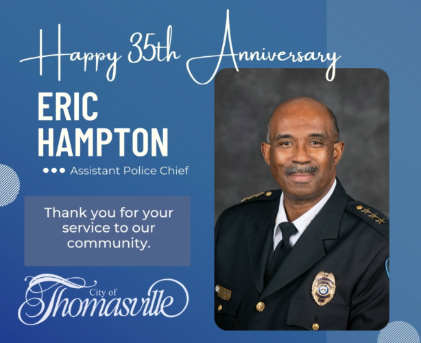 thomasville_pd's tweet photo. What a legacy of dedication! Thank you to Asst. Chief Eric Hampton for 35 years of service to the Thomasville PD and Thomasville community! #legacy #TPDstrong #dedication #service https://t.co/5FbjJgT2SS