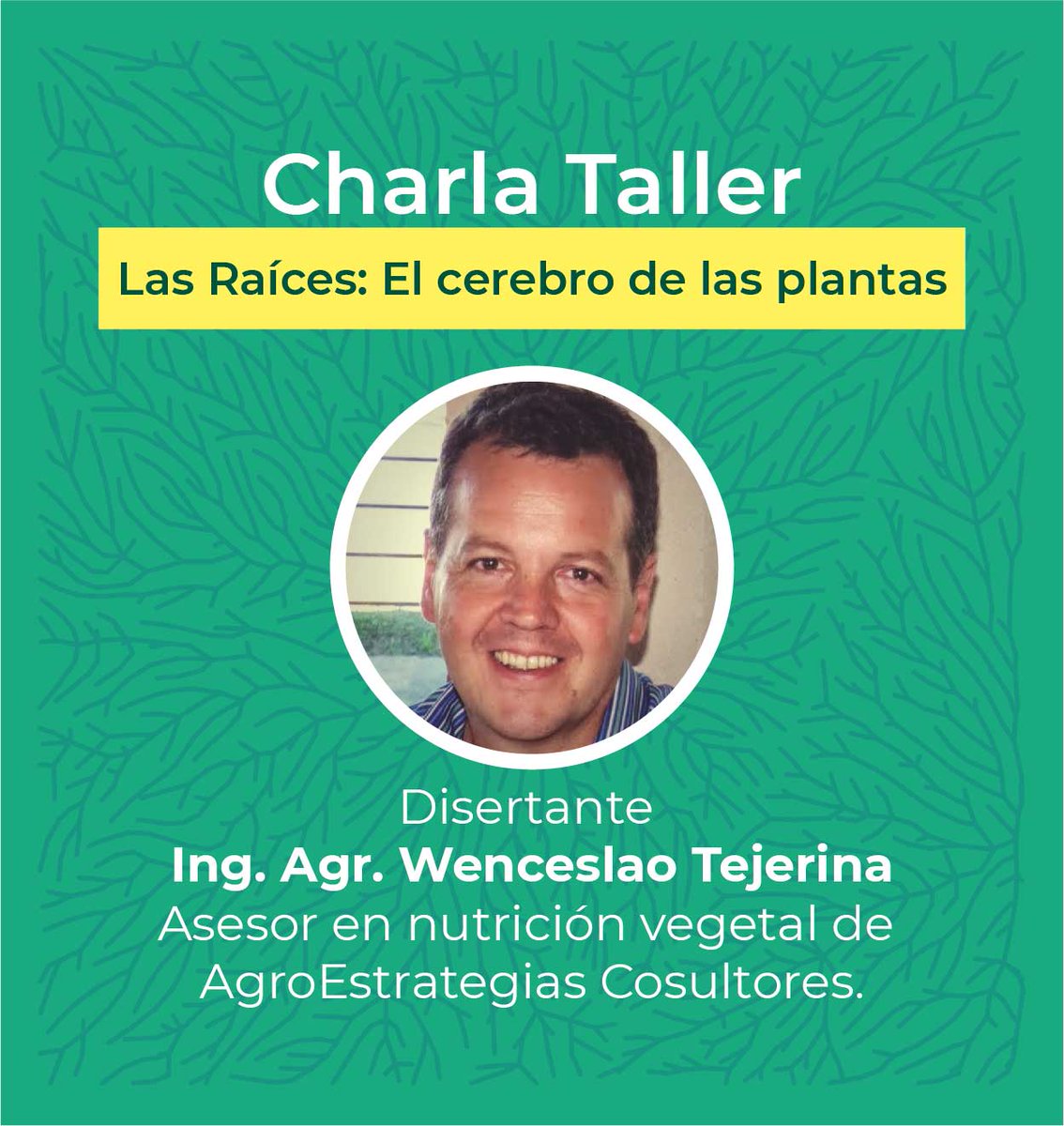 aiasec's tweet photo. 8/02 Charla Taller "Las Raíces: el cerebro de las plantas" 17 a 20 hs. Lote Ensayos APLC - Ruta 8 km 501. Entrada libre y gratuita. Disertante: Ing. Agr. Wenceslao Tejerina. Asesor en nutrición vegetal de AgroEstrategias Consultores. 
Auspicia @UPLArgentina https://t.co/7vaRuJuQyk
