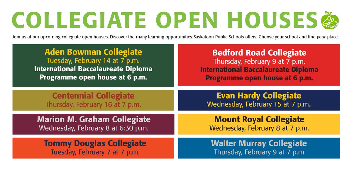 Collegiate open houses start this week! Grade 8 students are invited to attend one or more open houses to discover the many learning opportunities available at secondary schools. Learn more: spsd.sk.ca/division/news/…