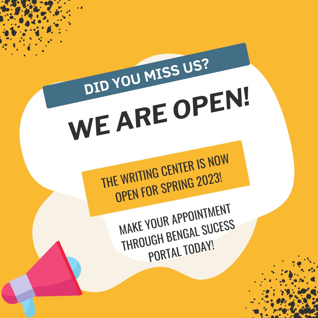 BuffStateWHC's tweet photo. The Buffalo State Writing Center is open for business for the spring semester!

Make an appointment online or in person today! Walk ins are also welcome!

Check out our website for more info!
https://t.co/X0hRiguxul https://t.co/M8EmHdbzlH