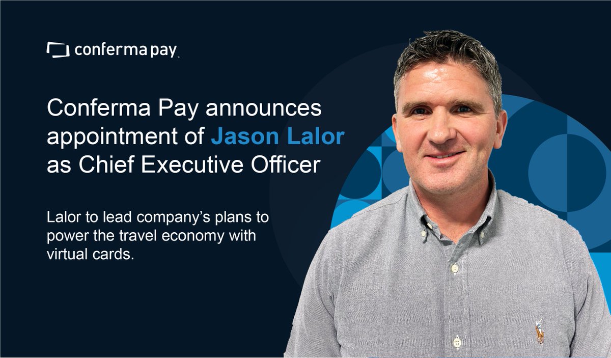 Conferma_'s tweet photo. Say hello to our new CEO, Jason Lalor ���

Read more here: https://t.co/fTqKagh9rt https://t.co/vxk29vPISB