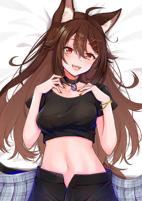 おやすみ影狼さん描きました!ちょっとえっちですね…#狼アート #七夜影狼 