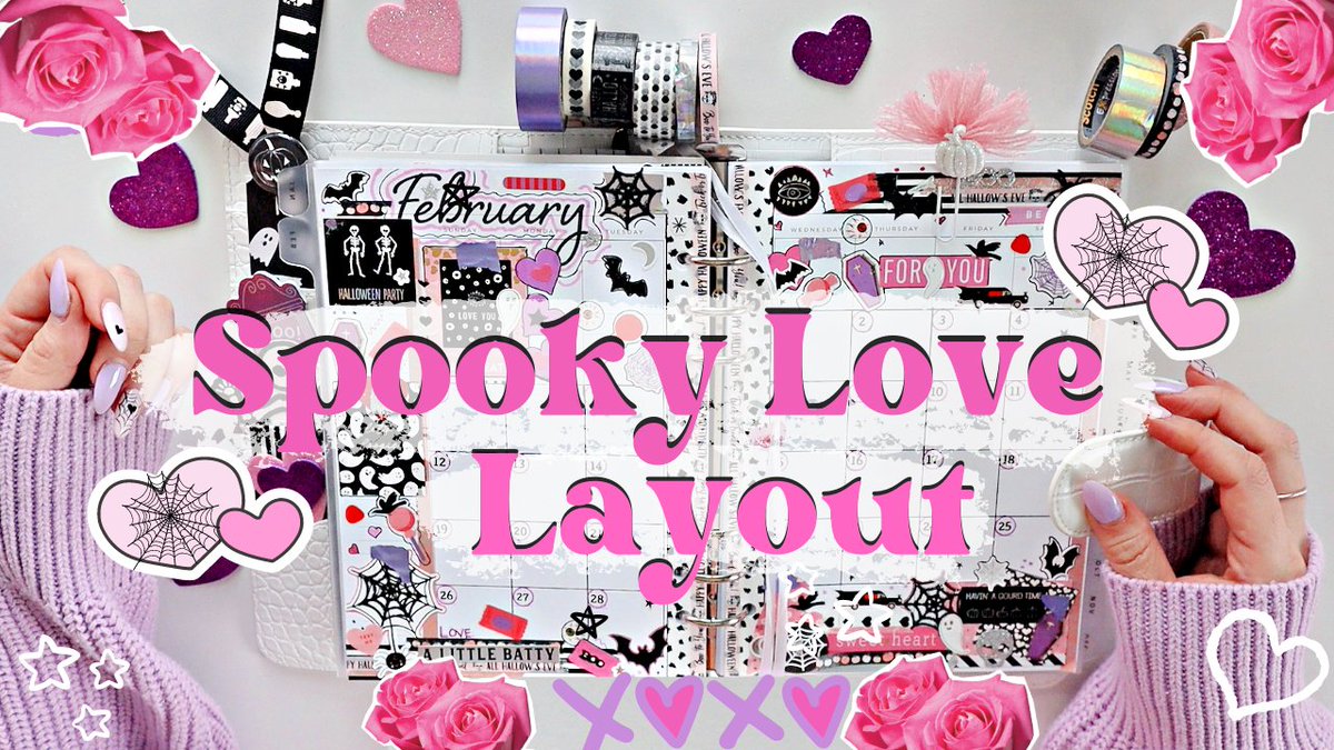 _halloweenhappy's tweet photo. New VIDEO! 💗💜💀DECORATING MY PLANNER | February + Valloween Layout https://t.co/OfRMFFIghB #valloween #plannerlayout #plannerstickers #valloweenideas #spookylove #halloweenhappy https://t.co/iPOsz15TwA