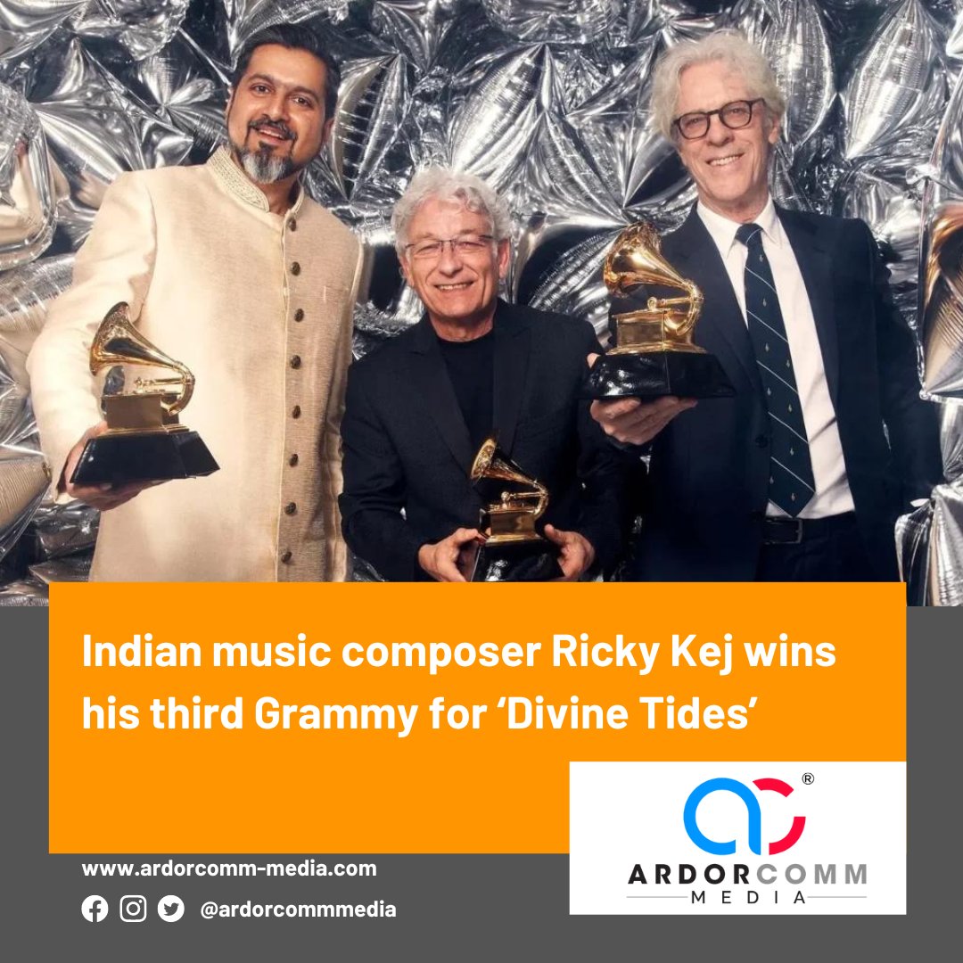 ardorcomm's tweet photo. Indian music composer Ricky Kej wins his third Grammy for ‘Divine Tides’
-By ArdorComm News Network

https://t.co/VlYVnseHQA

#Indian #music #composer #Ricky #Kej #wins #third #Grammy #DivineTides https://t.co/NqiZovqjzZ