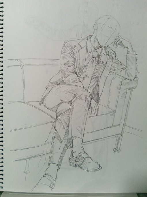 スーツが描けるとモテるらしい(絵が)
練習しよ。 