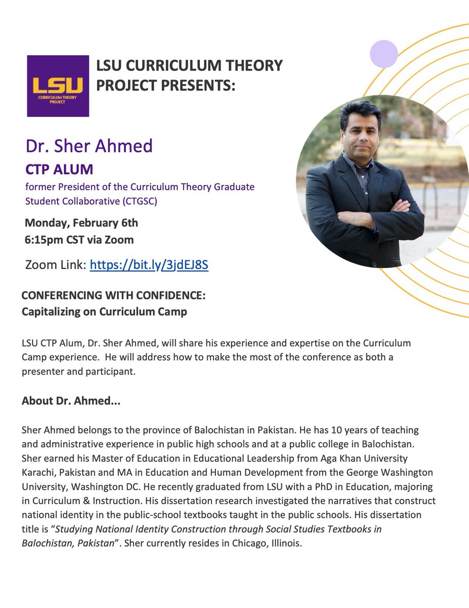 Tonight! Zoom in with us to hear from Dr. Sher Ahmed on his experiences at Curriculum Camp!