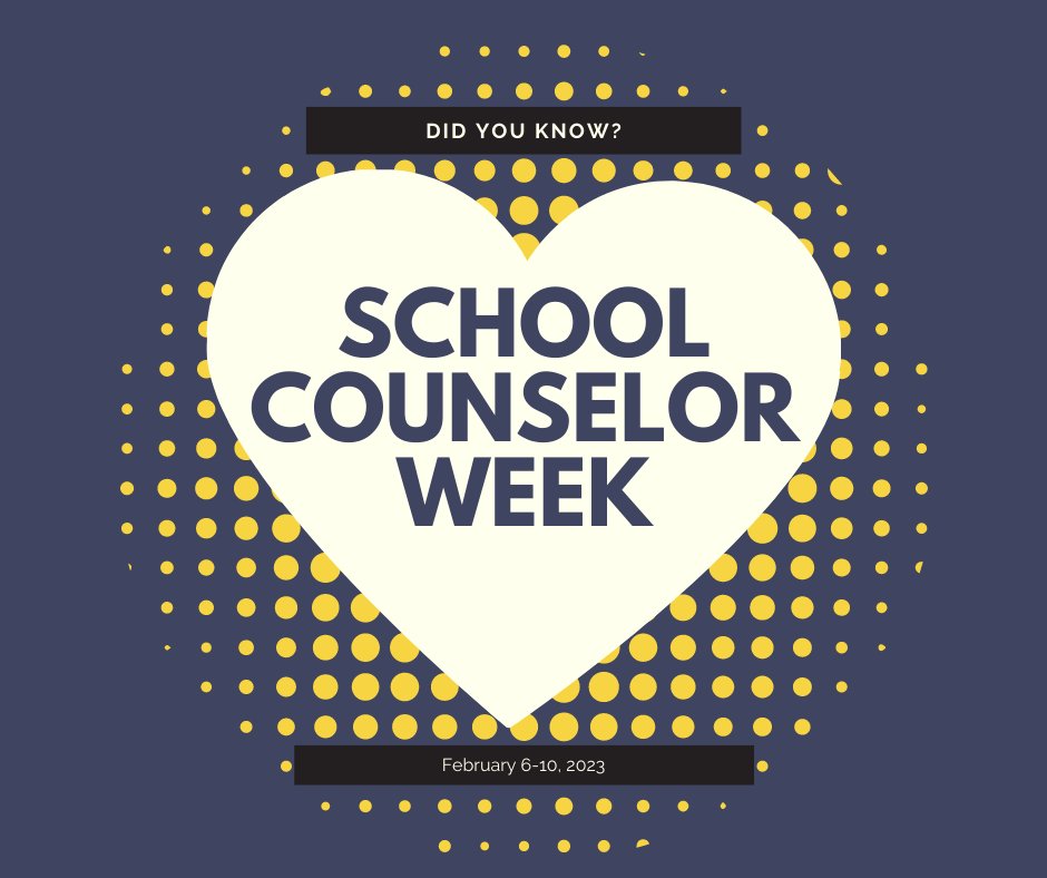 Did you know it is School Counselor Week?  

I have had the privilage to work with some pretty amazing school counselors during my career.  Thank you for all you do to support students, staff & families.  We appreciate you.

#NSCW2023
#shareyourSMILE
#shareyourGRATITUDE