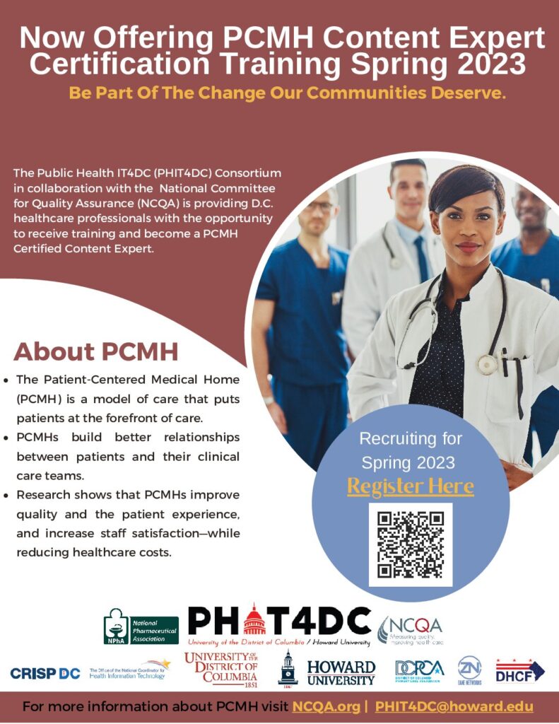 PHIT4DC's tweet photo. Now Offering PCMH Content Expert Certification Training Spring 2023  - Be Part Of The Change Our Communities Deserve - The Public Health IT4DC (PHIT4DC) Consortium in collaboration with the National Committee for Quality Assurance (NCQA) is providing https://t.co/2nUn3TIXIO https://t.co/4J1TF6S4X6