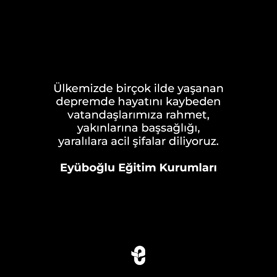 Ülkemizde birçok ilde yaşanan depremde hayatını kaybeden vatandaşlarımıza rahmet, yakınlarına başsağlığı, yaralılara acil şifalar diliyoruz. 

#GeçmişOlsunTürkiye