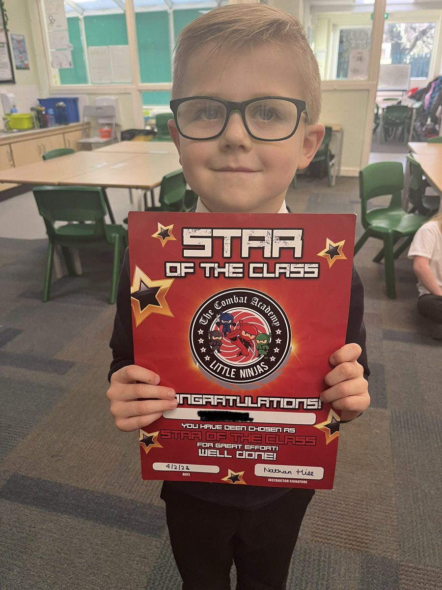 asaleavers27's tweet photo. Big well done to this young man on achieving Star of the Week at Combat Academy https://t.co/htdFUtRhEa