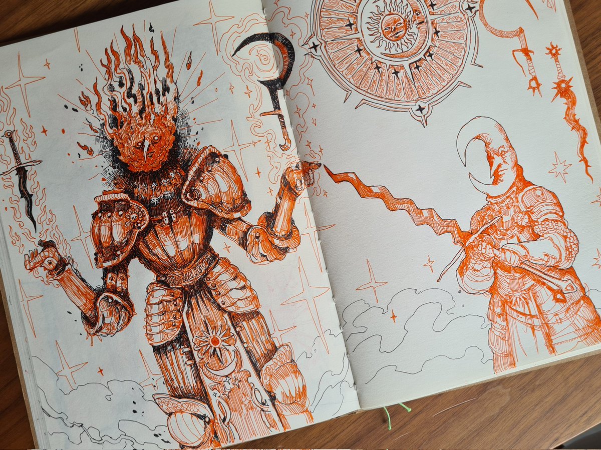 Solar and Lunar knights. I've been more active on my sketchbook this year, which is always a good thing. 