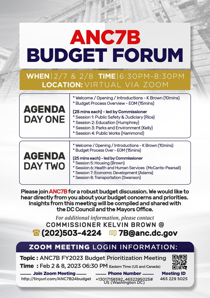 What are your budget priorities? Join us this week as we set priorities for the 2023 budget. us06web.zoom.us/j/4652295025?f…