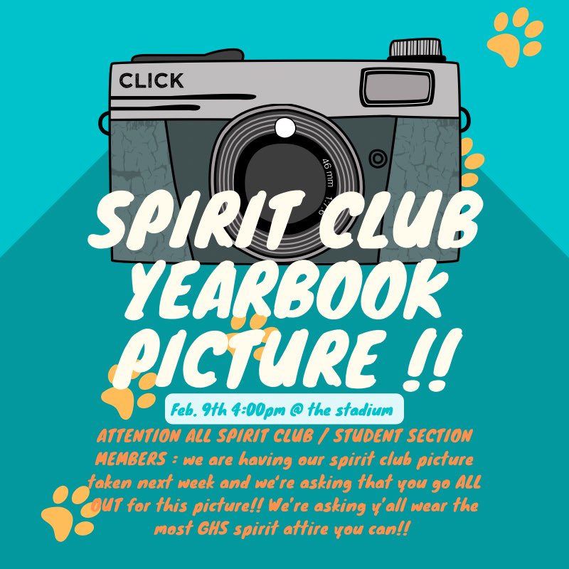 GHShooligans20's tweet photo. Howdy Hooligans ‼️ we wanna see you go ALL OUT in blue and orange THIS THURSDAY @ 4:00pm at the stadium for ✨spirit clubs yearbook picture✨ and when we say go all out, we mean all. out. https://t.co/omyhzvl8Ln