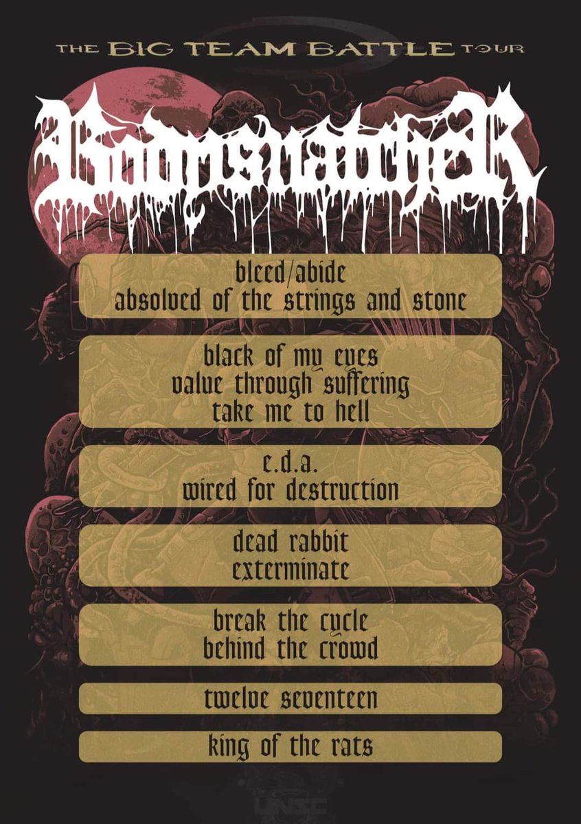 ICYMI. Check out the setlist for the upcoming BTB tour! We're playing some real bangers for ya 🙂