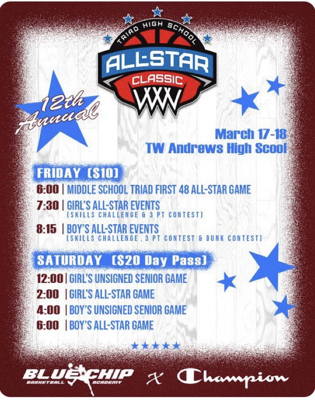 Congratulations @FaithR2023 for being selected to the Triad Area HS All-Star Classic to be played in March.