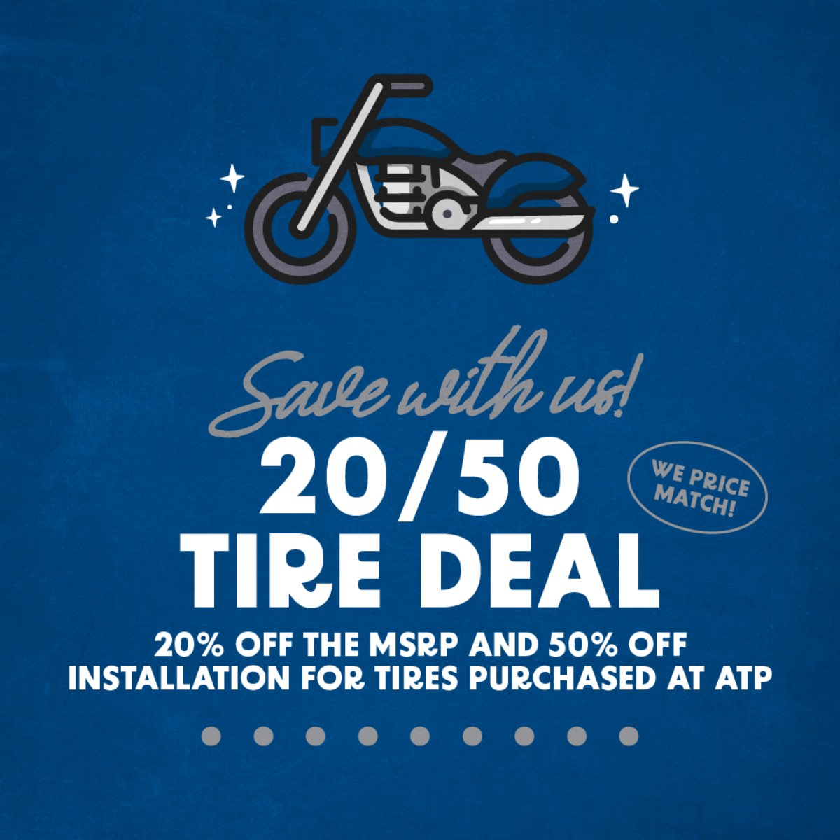 Get new tires at a fraction of the price! With us, you'll get 20% off the MSRP and 50% off the installation. We even price match any legitimate online or in-store offer we can verify! Stop by to learn more or call us at (210) 696-2000.