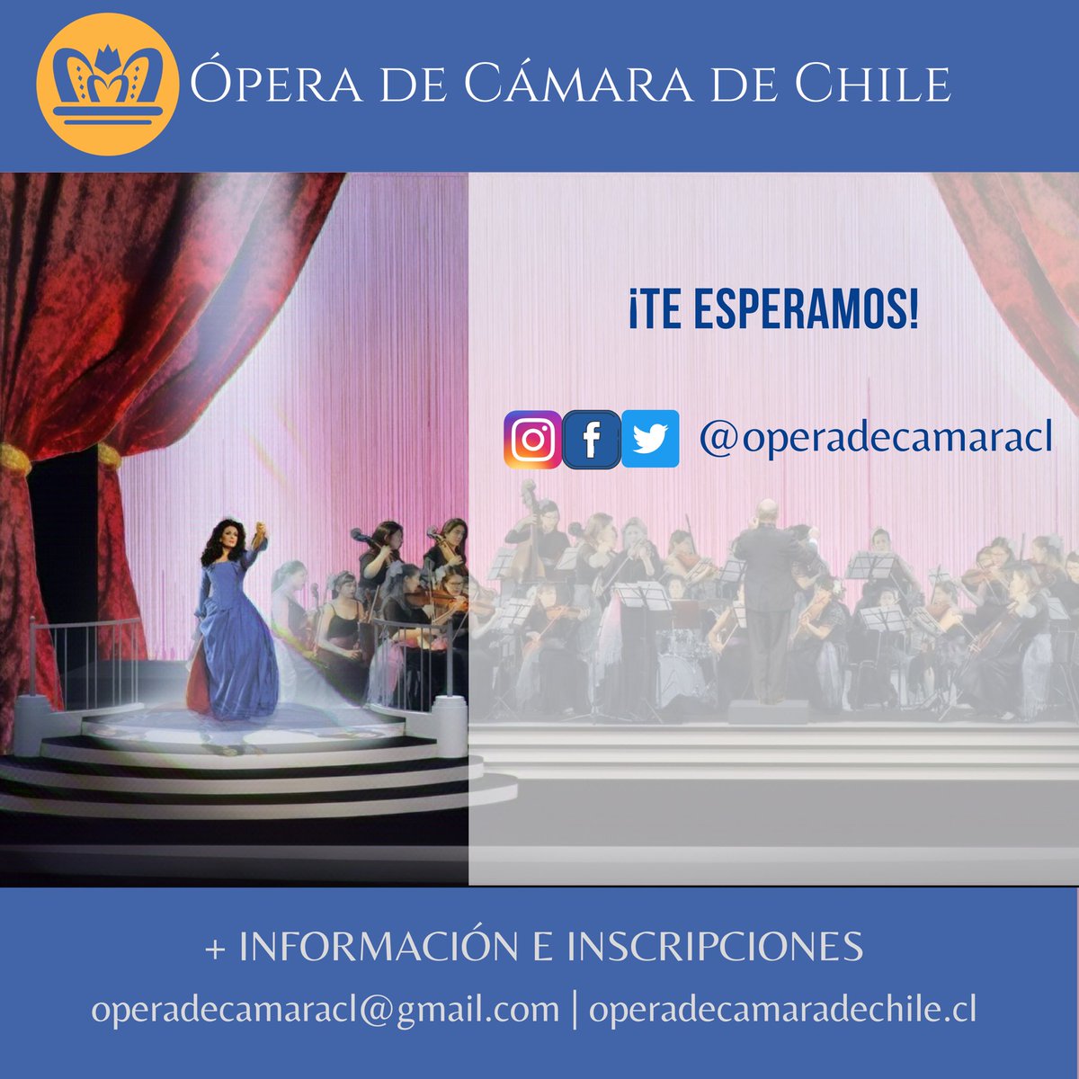 OperadeCamaraCL's tweet photo. ¡Tenemos buenas noticias! Este año estrenamos Sede (a pasos de La Moneda) y ofreceremos clases de canto profesionales, presenciales y vía zoom. Clases individuales e incluye conciertos de alumnos. A partir del 6 de marzo. + Info por DM 
#clasesdecanto #escueladecanto #vocalcoach https://t.co/hZ5P9OJIZJ