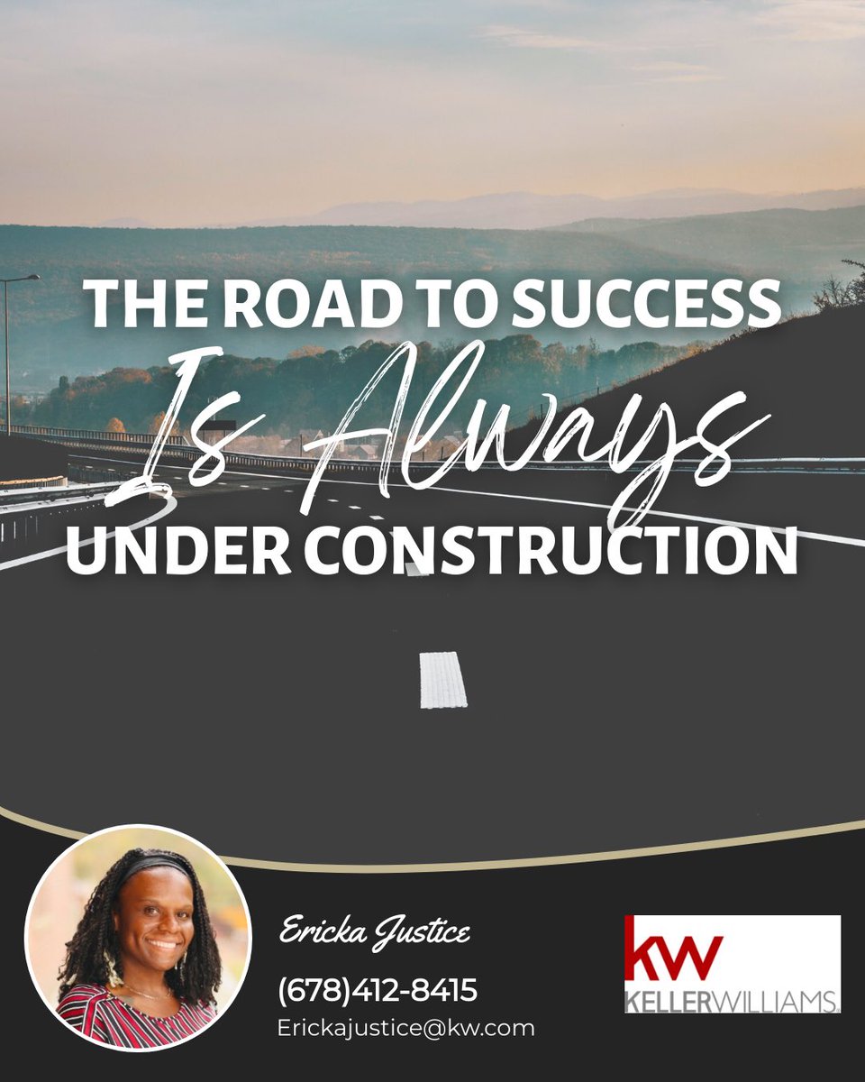 ErickaTheAgent's tweet photo. The road you're on may not always be a straight path, sometimes there will be roadblocks you have to overcome to reach your goals. Keep pushing and cruising through!

#motivationalquote #motivation #roadtosuccess #selfgrowth #inspirationalquote #goalsinlife #quoteoftheday https://t.co/1How4lTtaX
