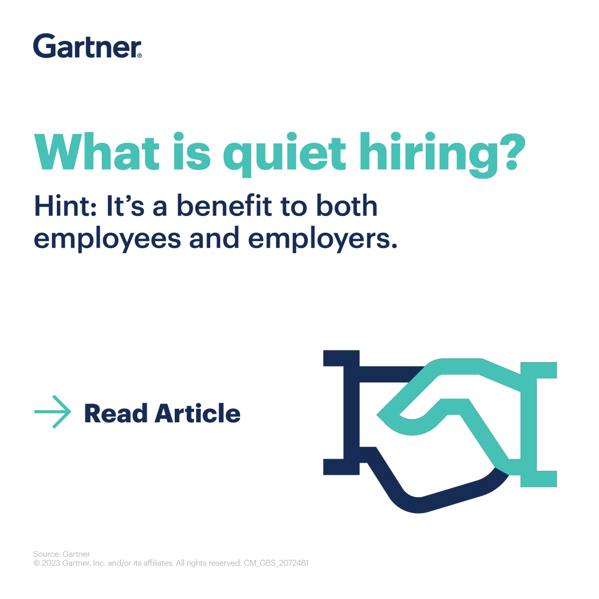 Quiet hiring is a win-win for you and your company. You'll work on stretch assignments, grow your existing skills, learn new skills, and extend your career 💻

Learn how you can leverage quiet hiring to your benefit ✅ ➡ gtnr.it/3HCyIuz #GartnerHR #QuietHiring
