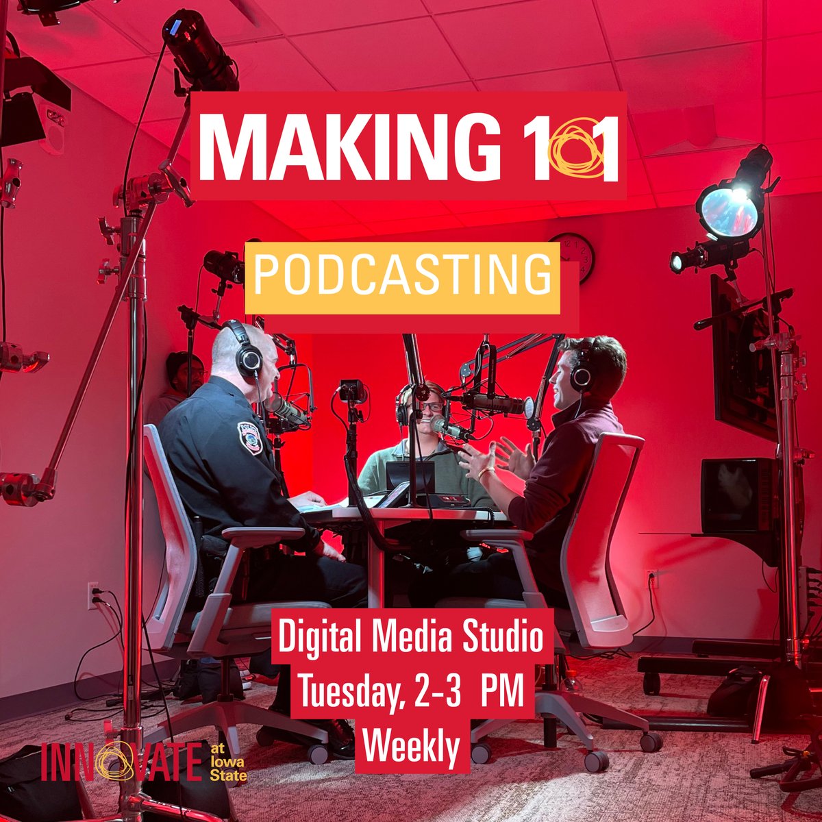 CyclonesInnov8's tweet photo. Happy Makerspace Monday! Want to find out more about the Makerspaces in the Student Innovation Center? Sign up for one of our Making 101 workshops for an introduction to what you can create here! Open to all students!
#IowaStateInnovates #DigitalMediaStudio #VizLab https://t.co/PBWiLBXxYx