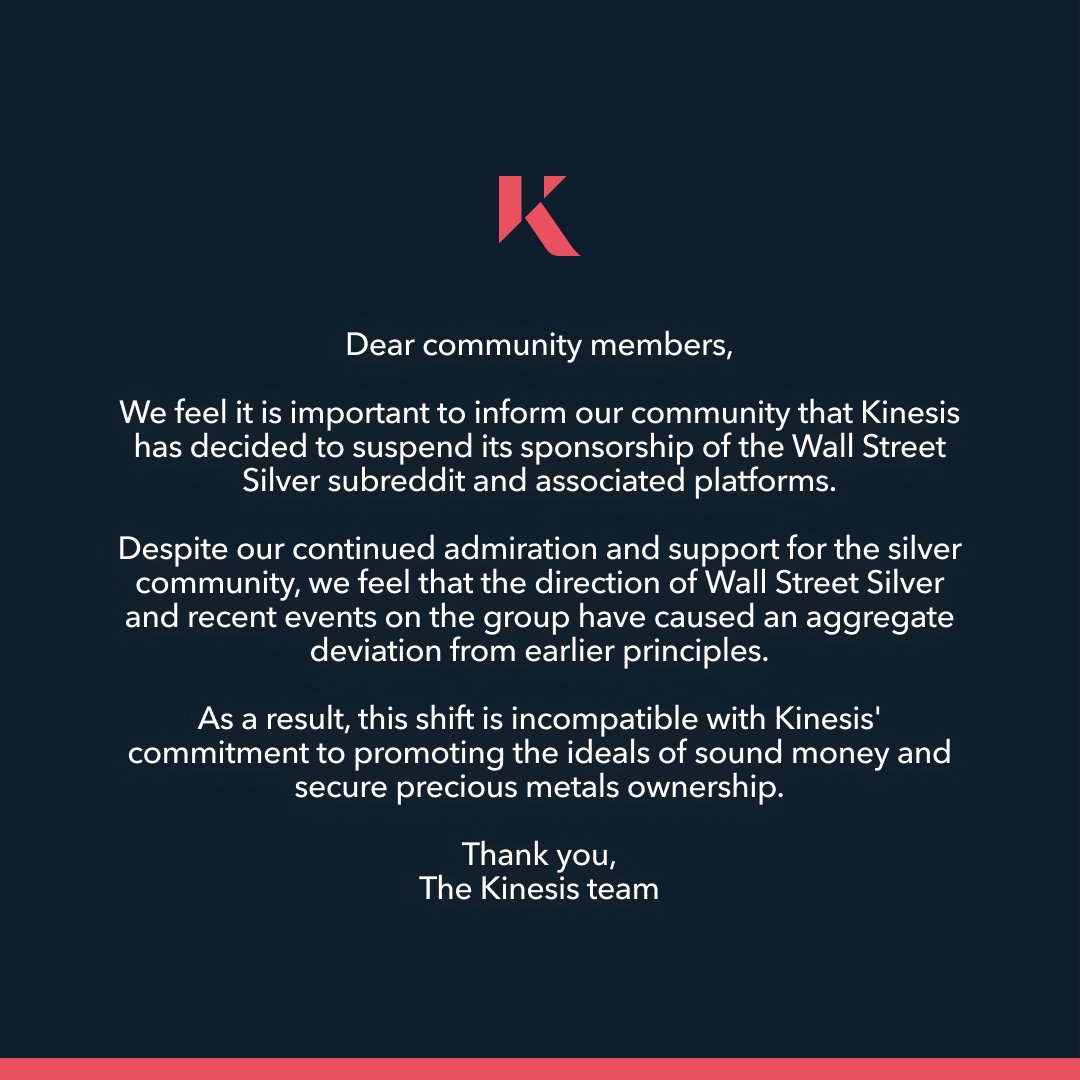 KinesisMonetary's tweet photo. A message for the Kinesis community. https://t.co/QpqyTbesR7