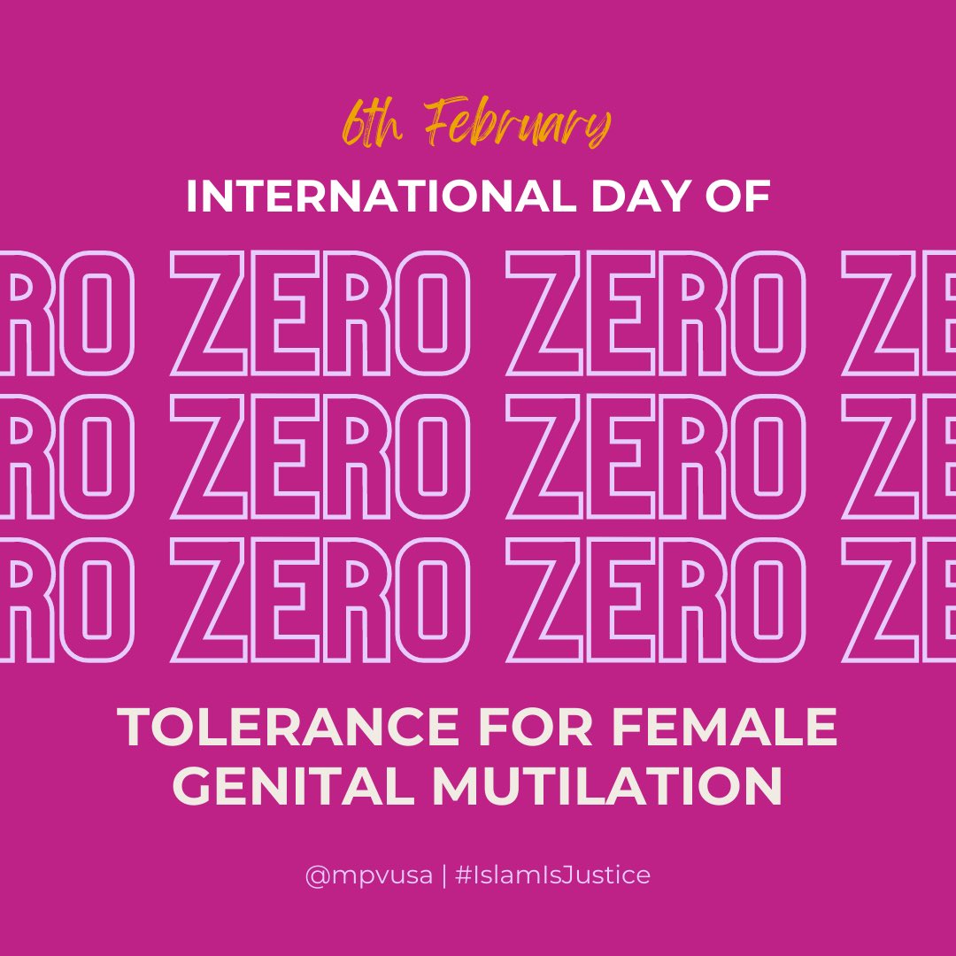 mpvusa's tweet photo. On today's International Day of Zero Tolerance for #FGM, we stand in solidarity with the millions of women and girls who have been impacted by this heinous practice and the thousands of organizations, large and small, working alongside MPV's #ImamsForShe program to #EndFGM. https://t.co/tShriXlo9E