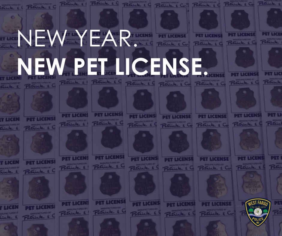 West Fargo Police on Twitter "🐾Have you renewed your pet license for