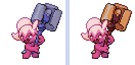 定期更新 #ポケモン #ドット絵 、784日目は #ナカヌチャン。進化の旅にハンマーも大きく改修!!#pokemon #pixelart 