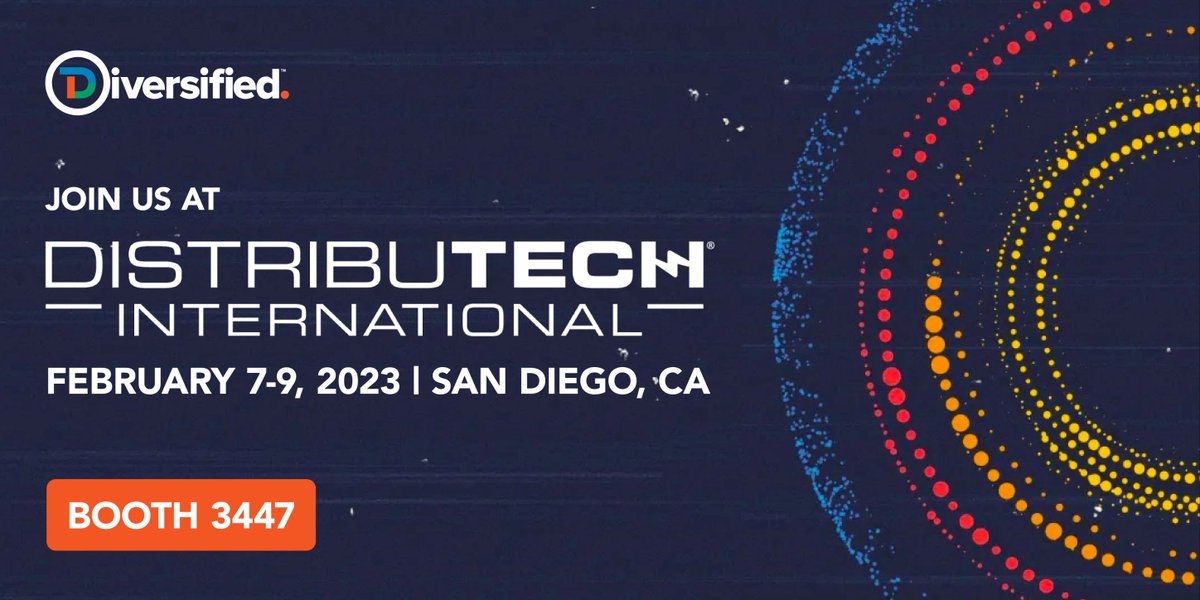 DiversifiedUS's tweet photo. We’re excited to exhibit at @DISTRIBUTECH from February 7-9!
Reach out to schedule an on-site meeting with Brian Wanner, Project Management Consultant, Mission Critical Environments to discuss your needs.
#CommandControl #ControlRooms #DISTRIBUTECH23 #DTech23
#MissionCritical https://t.co/QpCTRaPxs3
