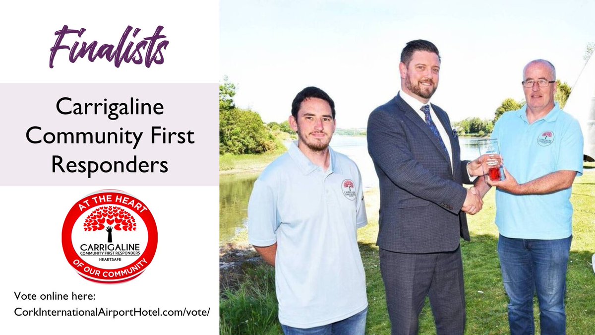 Cork International Hotel (@no1corkhotel) on Twitter photo Our March #CommunitySpiritAward Winner was <a href="/CarrigalineCFR/">Carrigaline Community First Responders</a>.
Would you like to see them crowned overall 2022 winner?
Vote online here: forms.gle/Z1V9XTh3i738bW…
#Carrigaline #CorkVolunteers #VolunteerCork
Sponsor: <a href="/Carrigdhounnews/">Carrigdhoun Newpaper</a> <a href="/GeraldMcCarthys/">Gerald McCarthy Gifts & Awards</a> Our March #CommunitySpiritAward Winner was <a href="/CarrigalineCFR/">Carrigaline Community First Responders</a>.
Would you like to see them crowned overall 2022 winner?
Vote online here: forms.gle/Z1V9XTh3i738bW…
#Carrigaline #CorkVolunteers #VolunteerCork
Sponsor: <a href="/Carrigdhounnews/">Carrigdhoun Newpaper</a> <a href="/GeraldMcCarthys/">Gerald McCarthy Gifts & Awards</a>