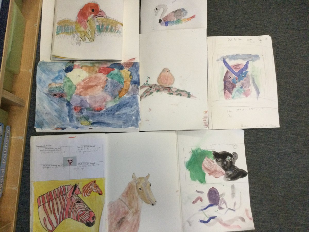 ThamesideSch's tweet photo. #GBFtps have enjoyed exploring the art of @henryfraser0 and having a go at creating our own animal art with unusual colours. #nolimits #arttps https://t.co/uQcLmkbGgK