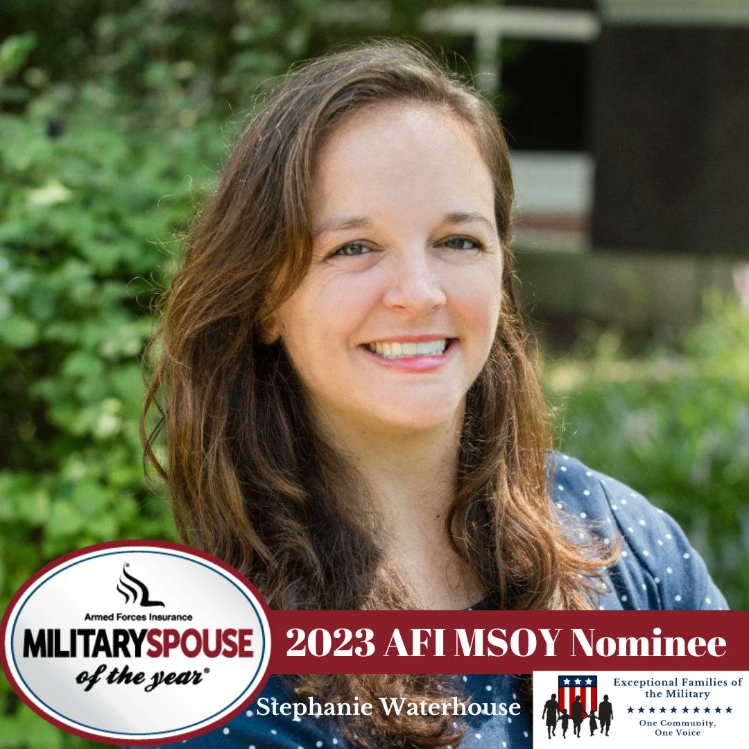 EFMVoice's tweet photo. #EFMVoice volunteers Kirtley Adams and Stephanie Waterhouse are nominated for @MilSpoOfTheYear! Register to vote (they will NOT spam you); voting opens today and closes on 10 Feb!
https://t.co/3RgbukkvaT
#MSOY23 #AFIMSOYFAMILY #EFMP https://t.co/KJMnrhH8ti