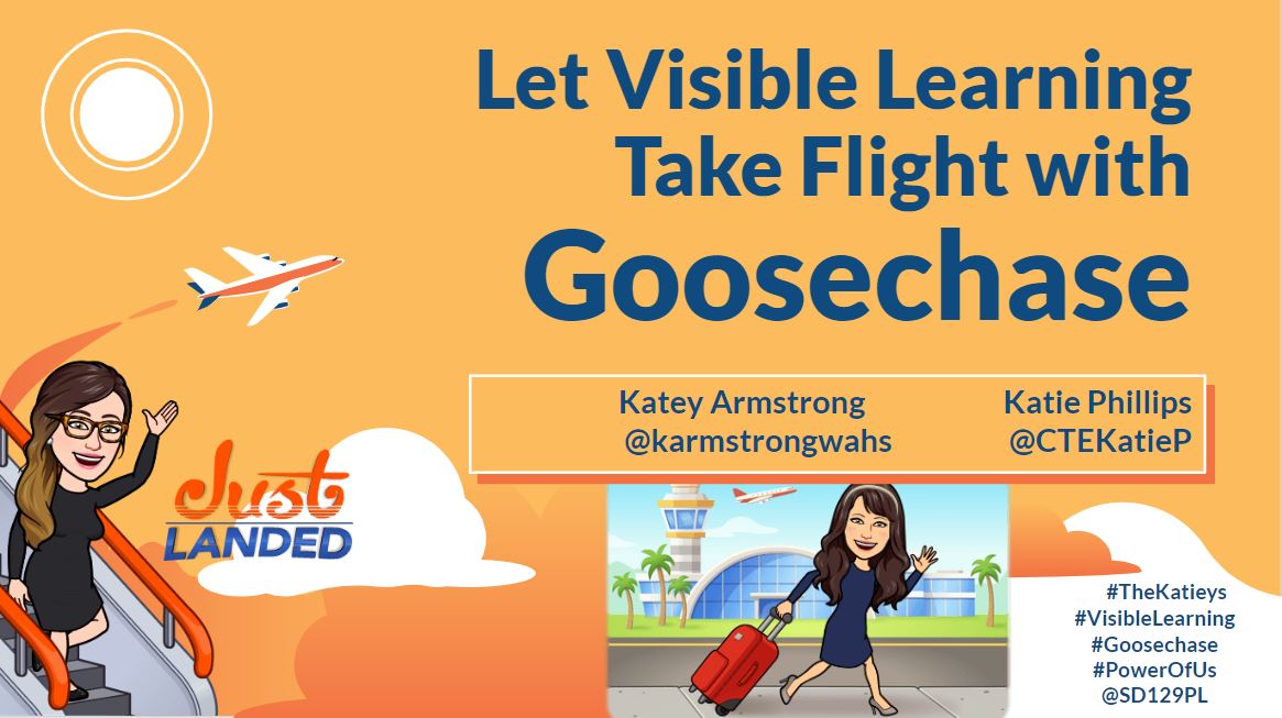 CTEKatieP's tweet photo. Join #TheKatieys on a "First Class" 75-minute #VisibleLearning experience this afternoon in C282 at 1:45 (Session 4). Limited standby seating is available for @sd129 staff looking for an adventure! #ComeFlywithUs #ThePowerofUs @SD129PL #Goosechase #CommitmenttotheLearner https://t.co/O3ltch4uUu