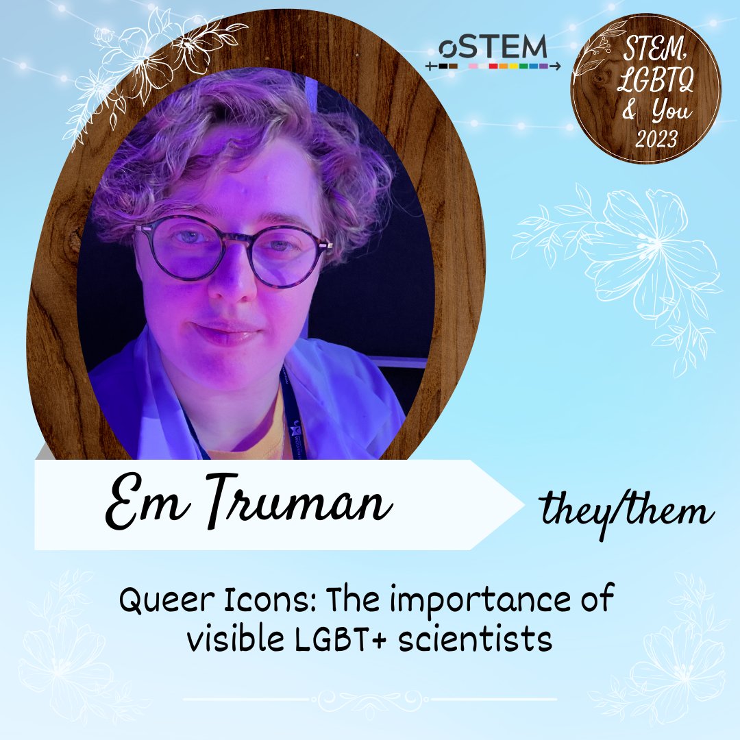 STEMLGBTQYou's tweet photo. ‘Queer Icons: The Importance of Visible LGBT+ Scientists’

Em Truman @rocket_ship_em

A look at how public engagement is key to diversifying STEM sectors and the methods we can use to make safe spaces for wide audiences to engage with STEM. 

#STEMLGBTQU23 https://t.co/crugdjFmYa