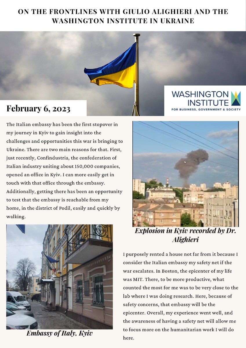 Please check out the Institute's Fellow, Dr. Giulio Alighieri's log on his experience in #Kyiv, #Ukraine and the humanitarian efforts of the Institute on the ground.

#business #government #society #shapingtheworldtogether #ukrainecrisis #ukrainerussiawar #humanitarianwork