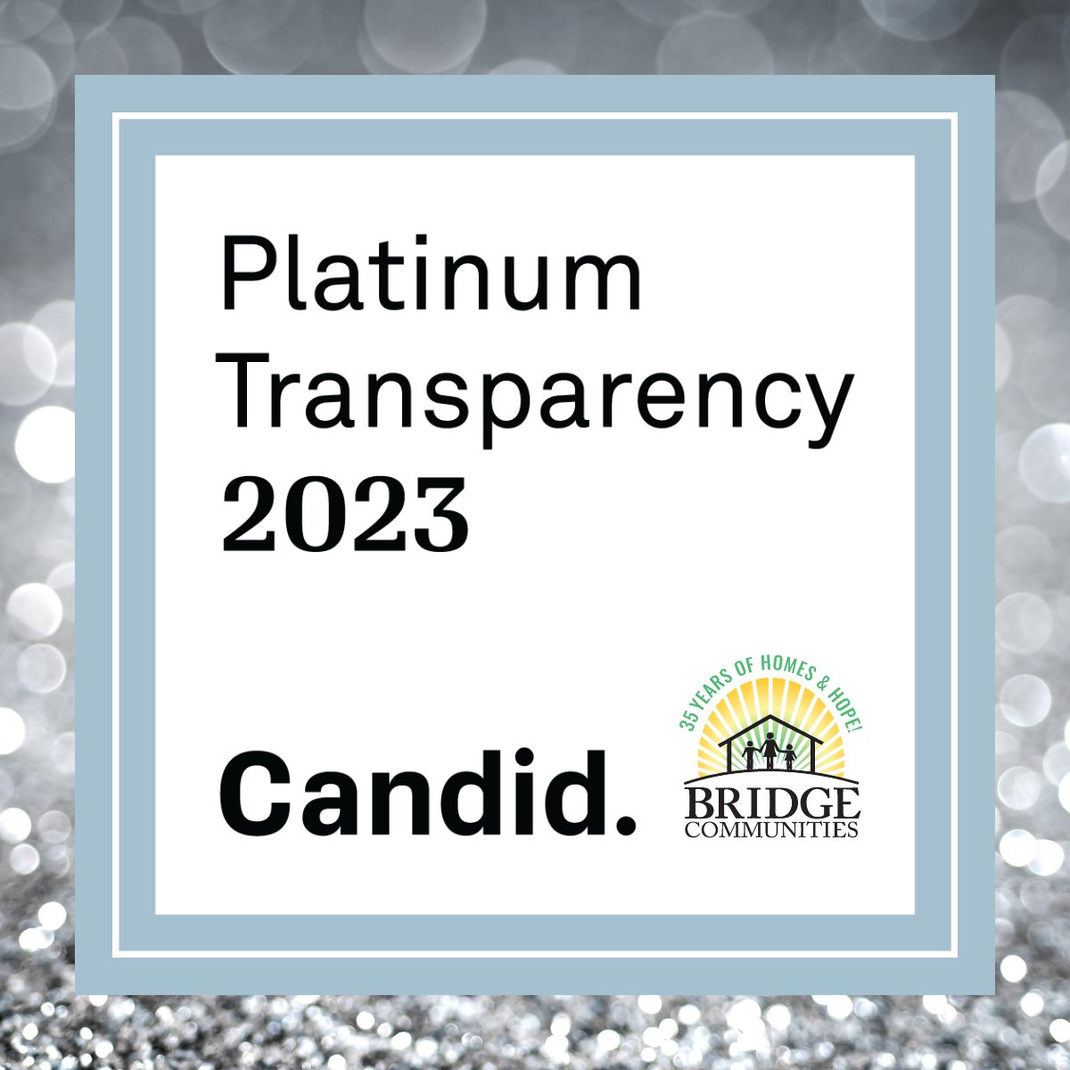BridgeDuPage's tweet photo. ⭐ We’ve just earned our 2023 Platinum Seal with @CandidDotOrg! We are excited to share the work our nonprofit does through our #NonprofitProfile. You can check out our Candid profile here: https://t.co/5YHc6kGwHU

#Candid #GuideStar #PlatinumSeal #BridgeCommunities https://t.co/SomqQALdVM