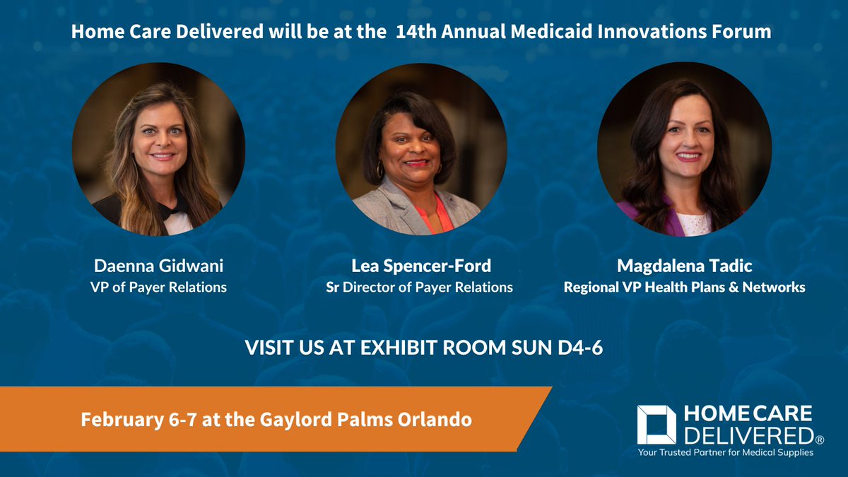 Enjoying the #Medicaid Innovations Conference?
Stop by the Home Care Delivered booth in Exhibit Room Sun D406.
Our team of DME medical supply experts will be on hand to share information on the DME industry &amp; how we can help your Medicaid members.
#MedicaidInnovationsForum
