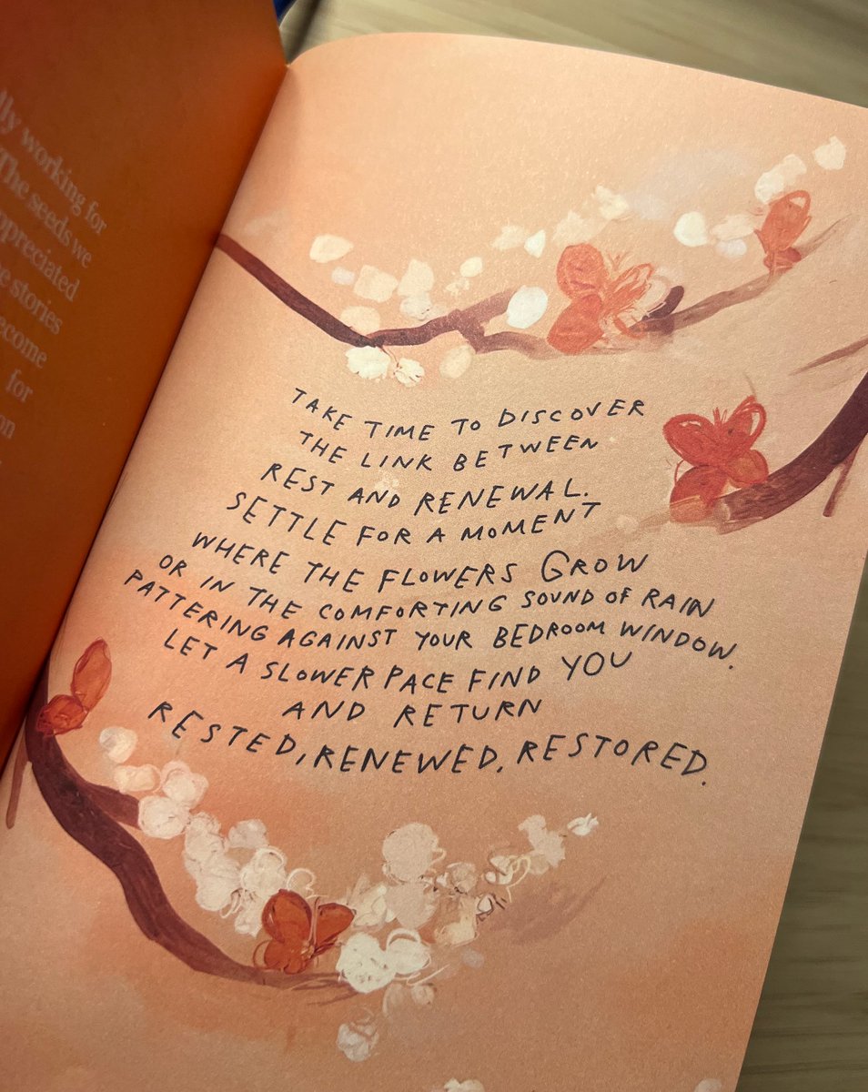morganhnichols's tweet photo. Take time to discover
the link between 
rest and renewal. 
Settle for a moment 
where the flowers grow
or in the comforting sound of rain
pattering against your bedroom window. 
Let a slower pace find you
and return
rest, renewed, restored. https://t.co/9FGIk3xhzo