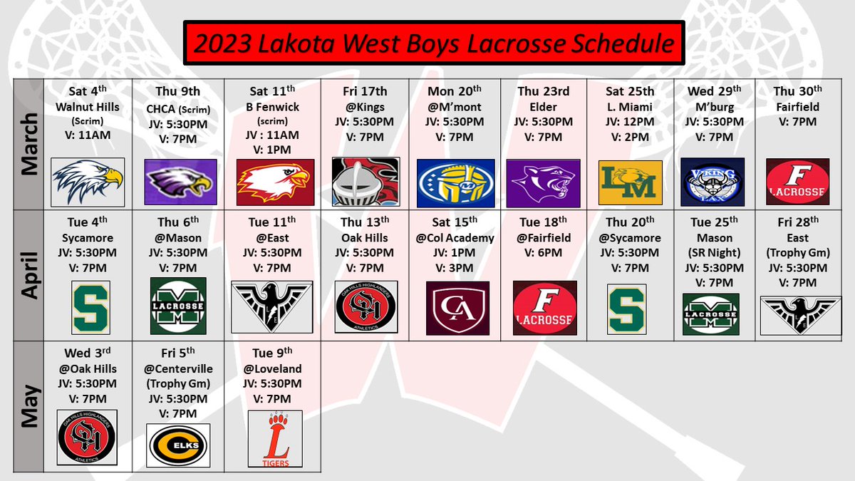 Our 2023 Schedule 🔥
