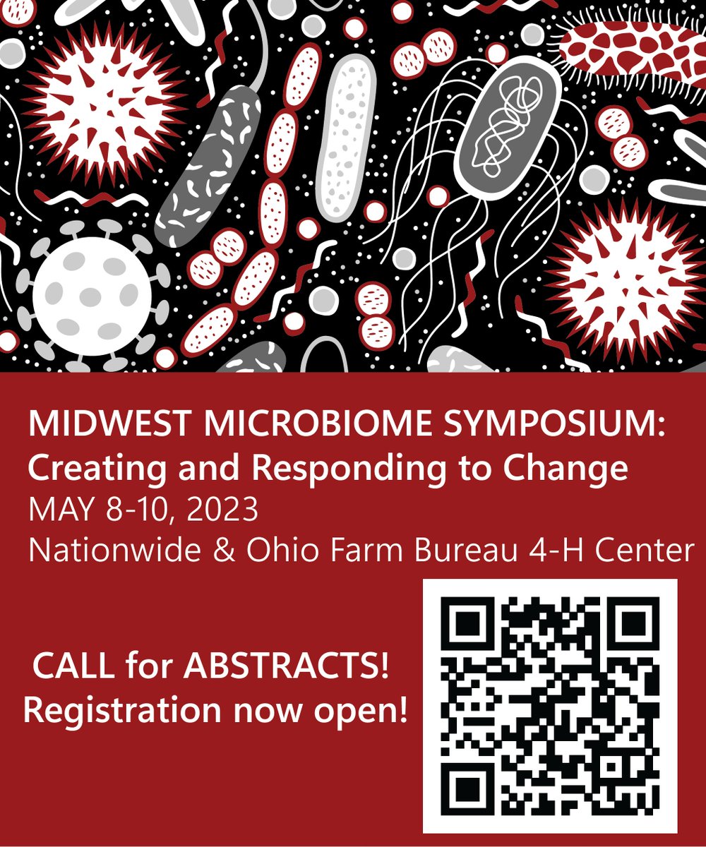 OSUmicrobiome's tweet photo. Submit your abstract to the #MidwestMicrobiomeSymposium now! Abstracts due 2/24. Learn more here:
https://t.co/tHnD2pt8zT
Register here: https://t.co/ak1alhVMBX    #microbiome https://t.co/kUJtlsukPp
