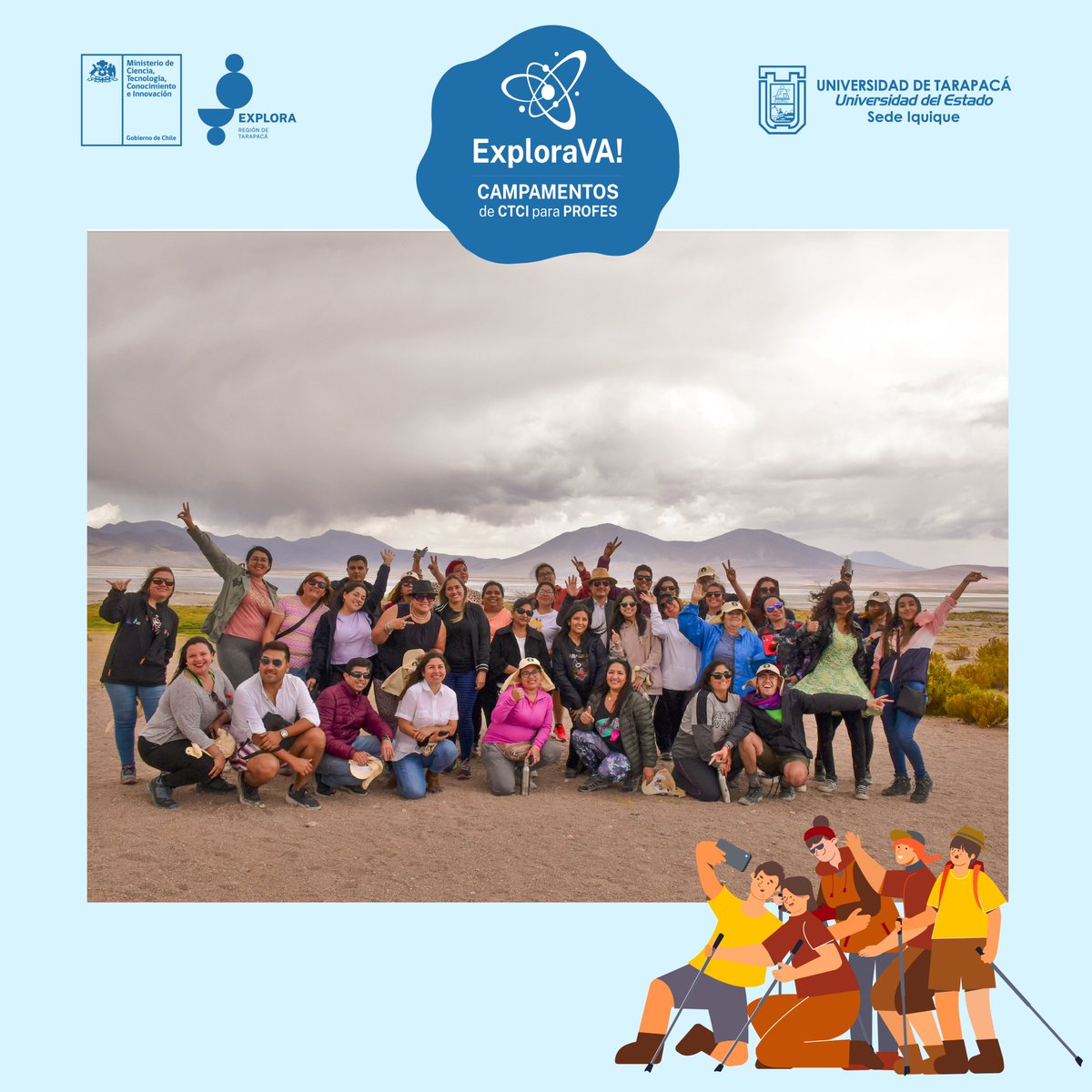 ExploraTarapaca's tweet photo. 📸 Revivamos juntos las mejores postales que dejó la pasada versión del Campamentos para profes #ExploraVa! 2023.
Fueron momentos inolvidables y de mucho aprendizaje, para enfrentar con todo este nuevo año escolar, aplicando y transmitiendo en las aulas todo lo aprendido. 🥳 https://t.co/EUNIbQWCU3
