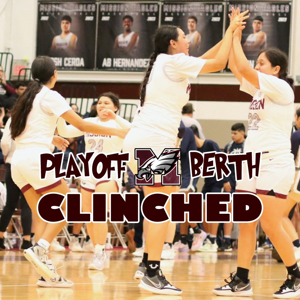 Been down 9 times but get up 10. Hard work does work! Mission Lady eagles are playoff bound!