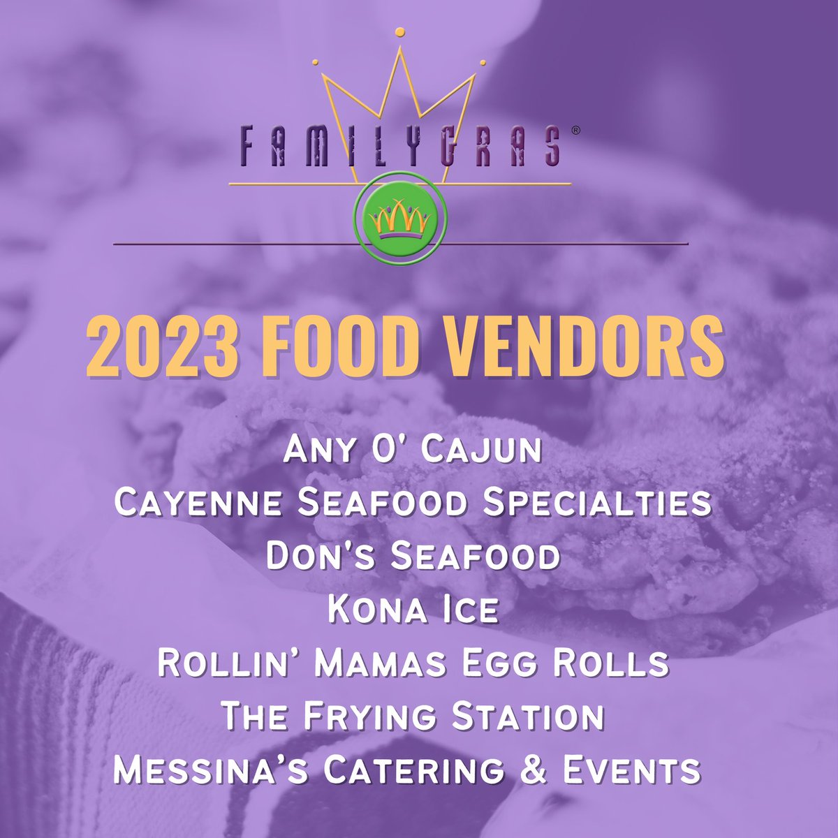 FamilyGras's tweet photo. No outside food or drinks are allowed inside the festival grounds... but we've got you covered with our amazing food &amp; art vendors! 

Family Gras Info: https://t.co/gfTnRXElDV https://t.co/vaYtsqjVIm