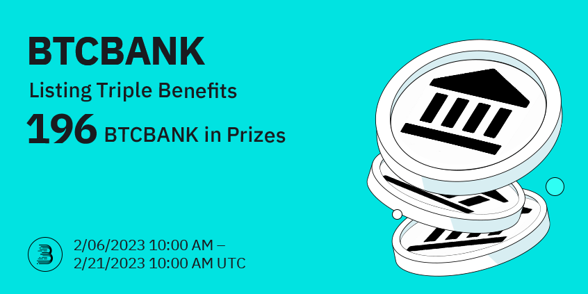 Bitcoin Bank (BTCBANK) @BitcoinBank__ has been listed on #BitMart 🔥 

To celebrate the listing of BTCBANK, we are giving away 196 BTCBANK in our Social Media Airdrops, Net Buying Competition and Net Buy and Win events!

Learn more: support.bitmart.com/hc/en-us/artic…